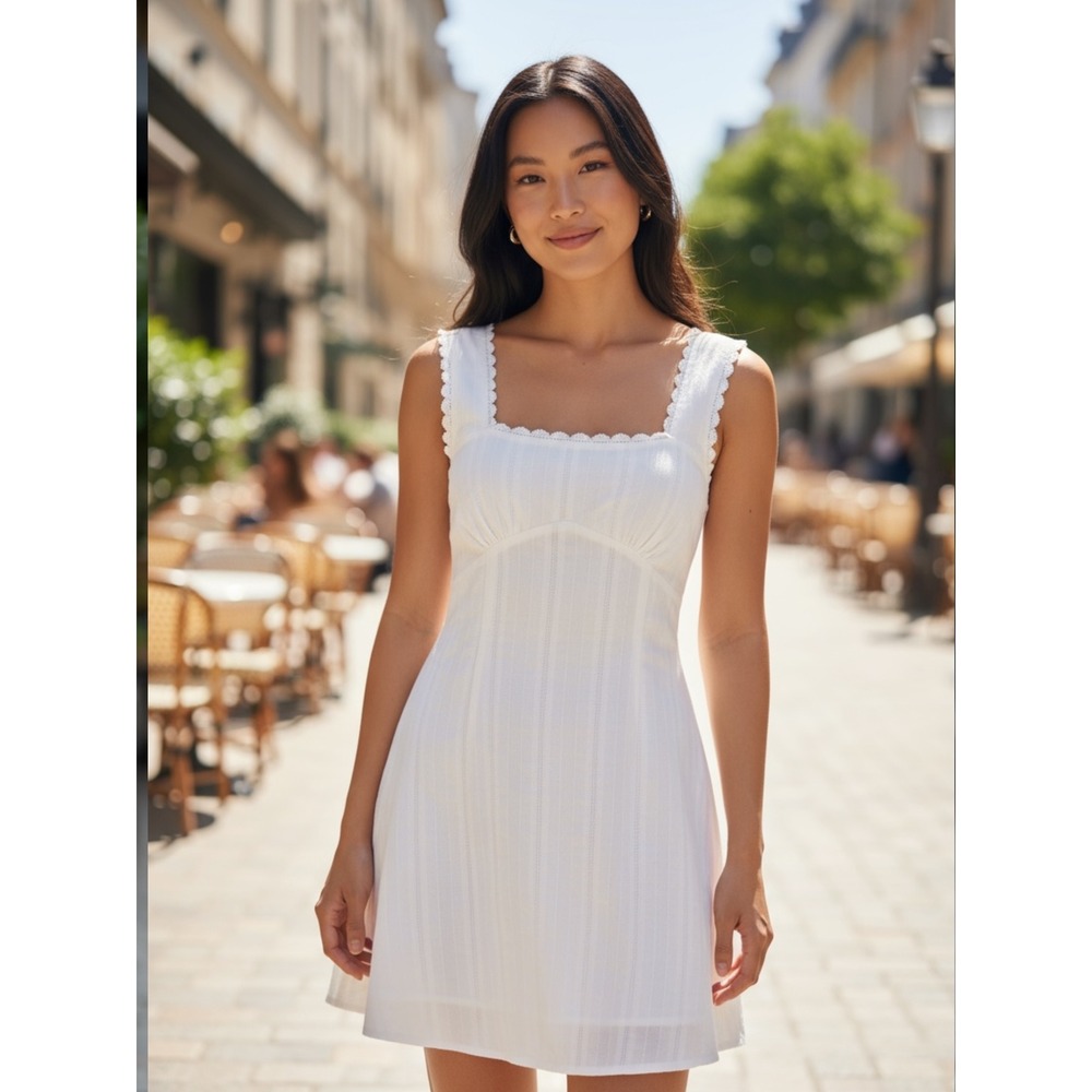 Princess Polly White Cotton Dasha Mini Dress Lace 12